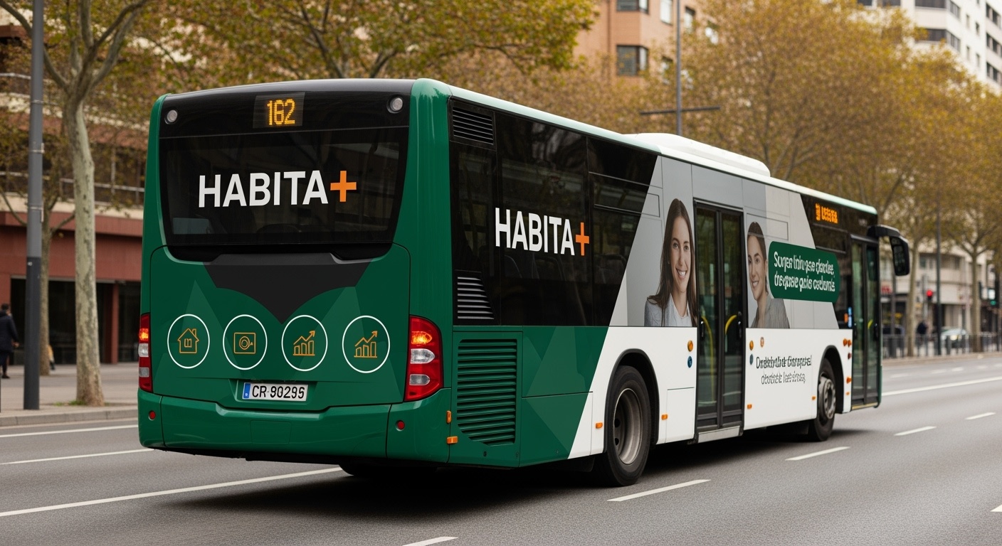 Autobuses con publicidad de HABITA+